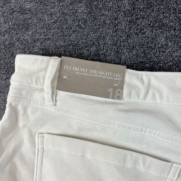 Soft Surroundings Velour White Jeans Fly Front Straight Leg Women's 18 NWT - Picture 11 of 12